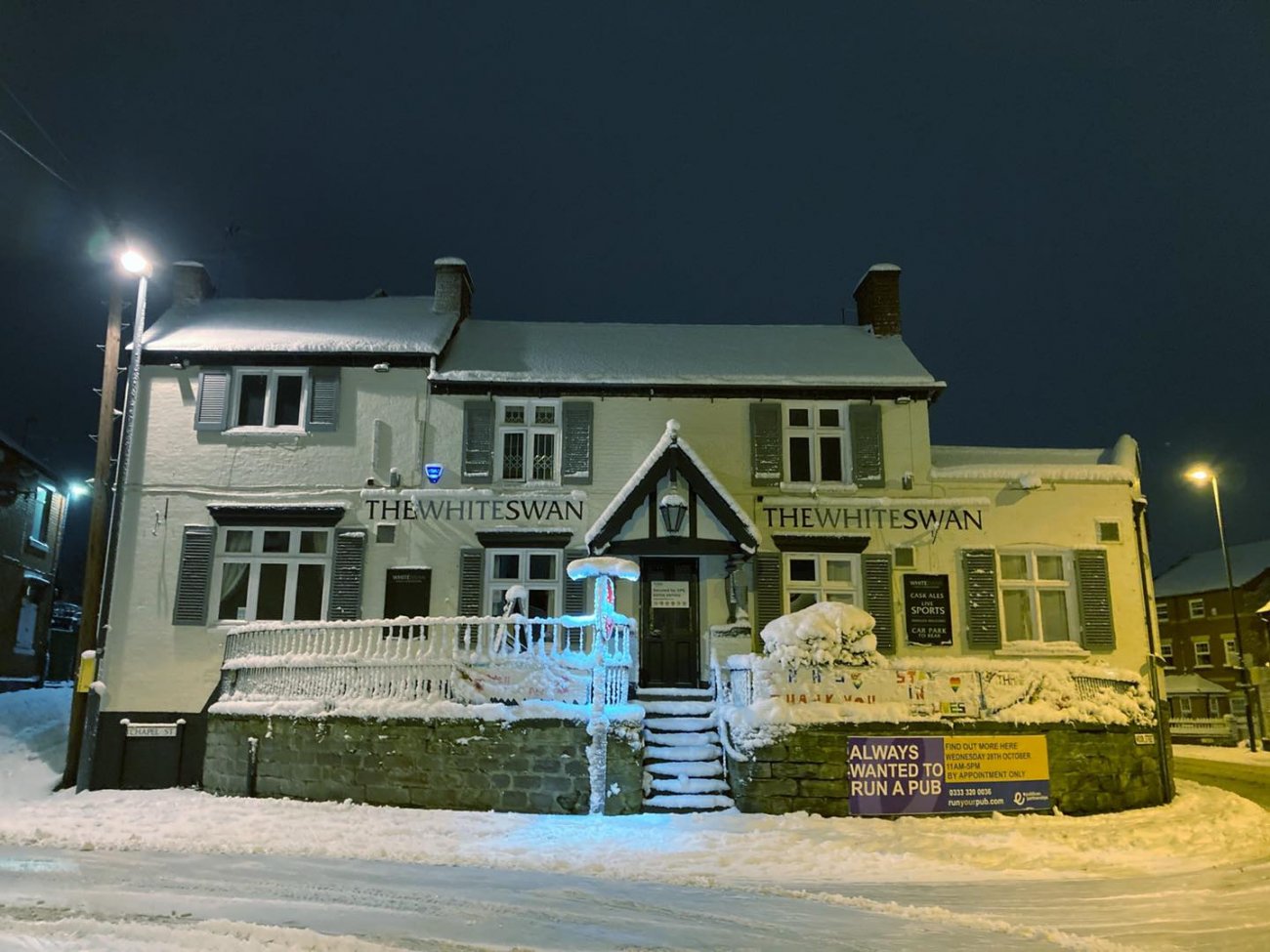 Photograph of Snowy Spondon Nights - White Swan